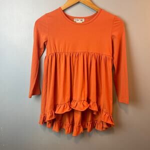 Girls Southern Style High Low Long Sleeve Ruffle Top Size 10